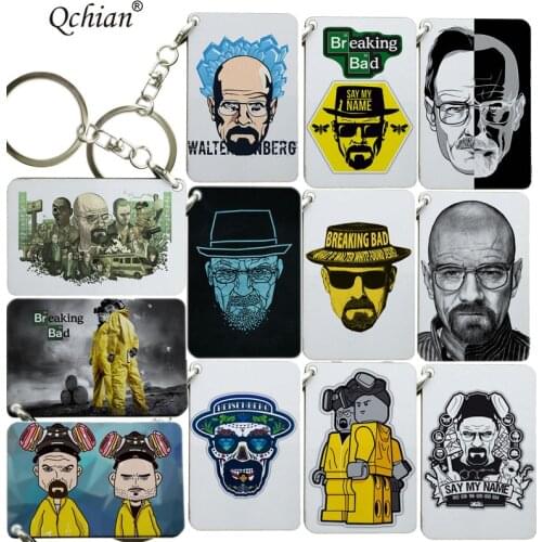 Men Woman Jewelry TV Fans Gift Breaking Bad Keychain Chemucal Symbol Heisenberg Mask Walter Cosplay Pendant Keyring Key Chain