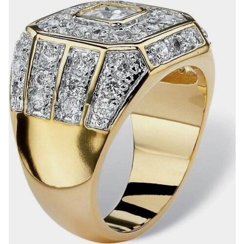 Luxury Mens Fashion Accessories Ring 2.15CT Natural White Sapphire Diamond Jewelry Embellishment Engagement Party