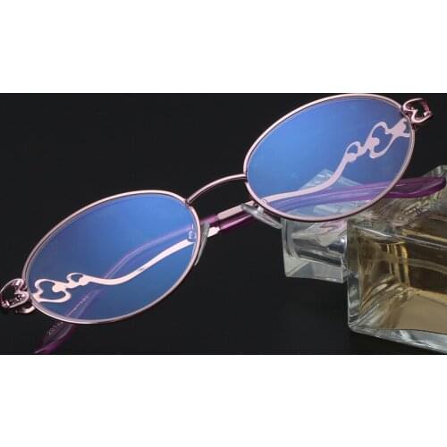Anti-blue Light Female Reading Glasses Elegant Women Hyperopia Eyeglasses Diopter +1.0 +1.5 +2.0 +2.5 +3.0 +3.5 +4.0 Metal Frame