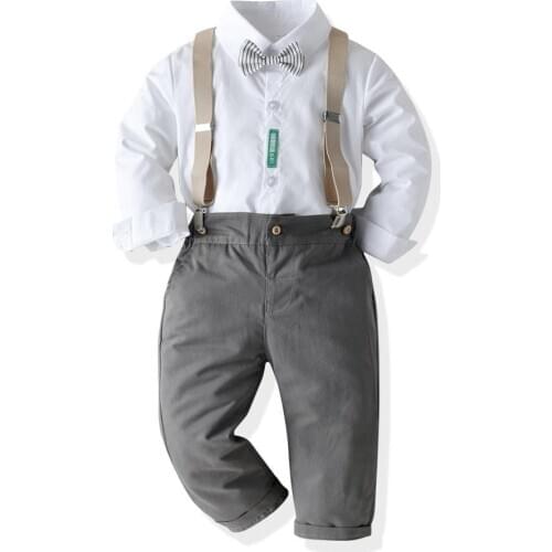 Baby Boy Romper Toddler Children Overalls Long Sleeve Jumpsuits Suit Kids Clothing Set Winter Bow Tie Birthday Clothes 0 to 6 Y
