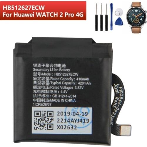 Original Replacement Battery HB512627ECW for Huawei Watch 2 Pro 4G EO-DLXXU Porsche Design Huawei Watch GT FTN-B19 420mAh