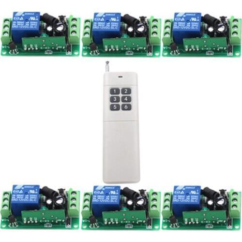 Radio Remote Control Switch System 6 Receiver& Transmitter Light Lamp LED Remote Switch Learning Code 315/433Mhz