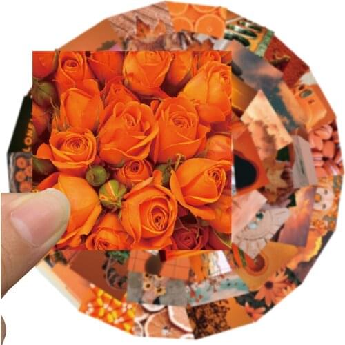 56pcs/pack Ins Sunset Scenery Self-adhesive Stationery Stickers Paper Sticker Set for Arts Craft Diy Scrapbooking Diary Album