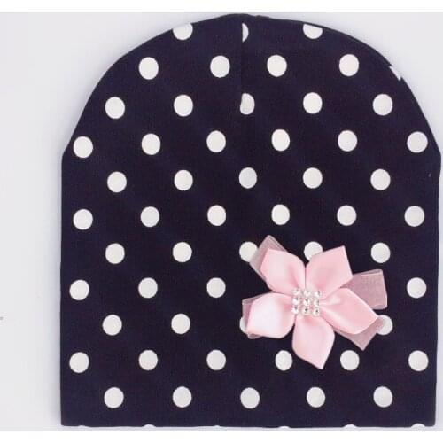 Brand baby girl hat cap bow tie dot cotton flower beanie for girls Butterfly Knot Melamed bonnet 6 months-4 years