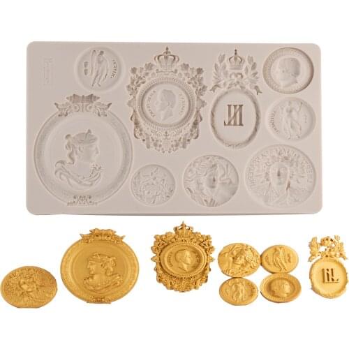 Cake Mold Coin Silicone Mold Photo Frame Chocolate Candy Molds Fondant Cake Decorating Tools DIY Fondant Soap Pastry Baking Mold