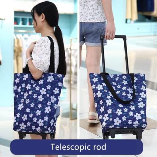 Folding Shopping Bag Womens Big Pull Cart Shopping Bags For Organizer Portable Buy Vegetables Trolley Bags On Wheels The Market