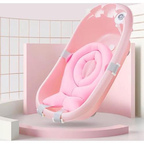 Foldable Cartoon Portable Baby Bath Tub Mat Non-Slip Bathtub Pad Newborn Safety Security Bath Support Cushion Soft Pillow