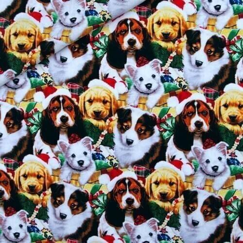 108cmx100cm Cotton Woven Fabric for textile, pathwork, cloth - Lovely dogs