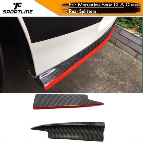 Rear Bumper Splitters for Mercedes-Benz CLA Class CLA180 200 250 Sport CLA45 AMG 2013 - 2015 Carbon Fiber Rear Bumpper Splitters
