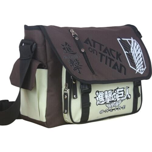 Anime Shingeki no Kyojin Messenger Bag Japanese School Students Shoulder Bags Attack on Titan Cosplay Satchel Travel Mens Bag