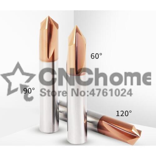 3mm-20mm*60 90 120 degrees 3flutes HRC60 Solid carbide chamfer drill Chamfering cutter Countersink Drill Bit Free shipping