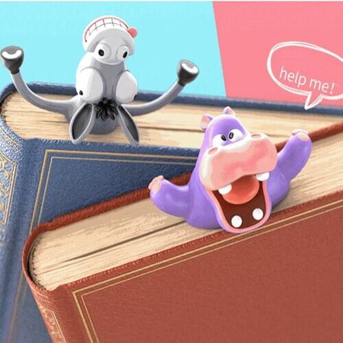 Creative 3D Stereo Cartoon Animal Style Bookmarks PVC Material Funny Student School Stationery Supplies For Children Gift