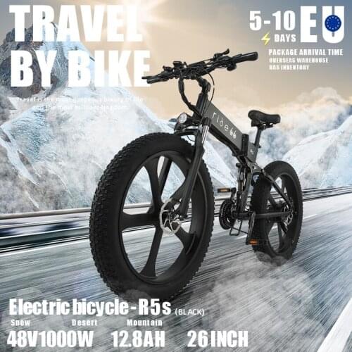 E- bicycle 1000W 12.8ah mountain bike 26 inch folding electric bicycle snow beach bike 26 "* 4.0 fat tire electric bicycle