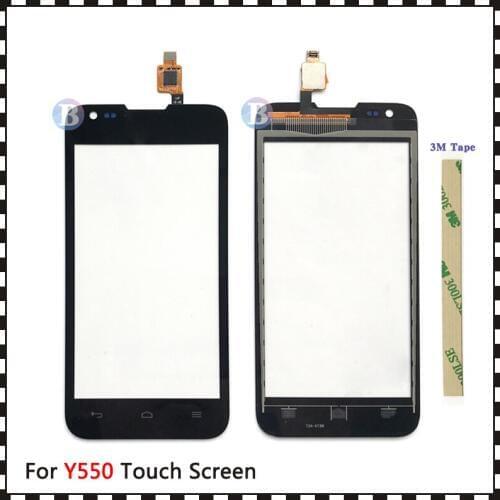 High Quality 4.5" For Huawei Y550 Touch Screen Digitizer Sensor Outer Glass Lens Panel Black+Tracking