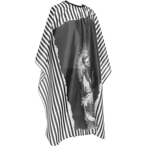 Hair Anti-Sticking Haircut Dyeing Coloring Hot Oil Treatment Wrap Cape Gown Apron Hairdressing Cloth of Stripe Printing E714
