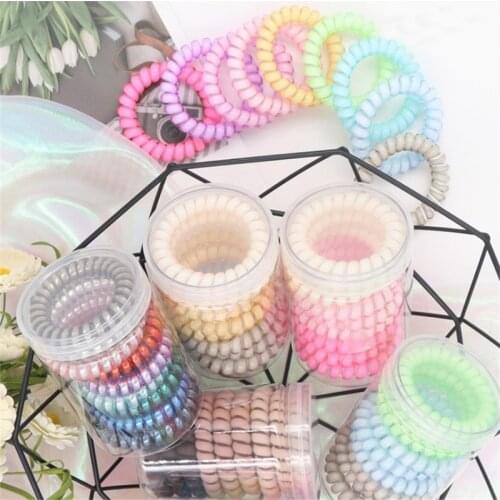 Korean Style Women Candy Telephone Wire Bracelet Cute Headdress Box Gift Elastic Hair Bands Rubber Band Girls Hair Accessories