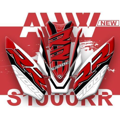 Motorcycle 3D Edge Gel Fuel Tank Pad Fish bone stickers Moto Fuel Side Protective Moto Sticker For BMW S1000RR 2019