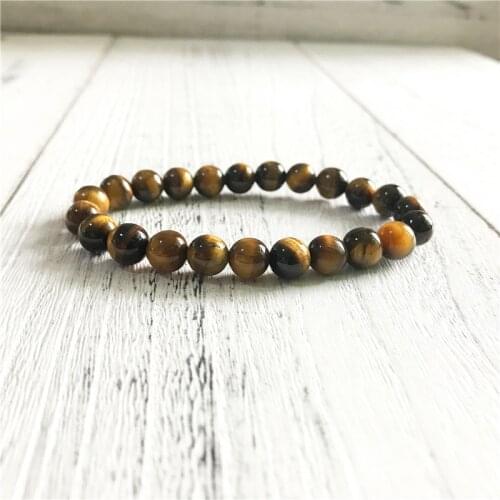8mm 3 Pc Set Natural Tiger Eyes Stone Bracelet Elastic Stretchy Bracelet Mens Yoga Wrist Bracelets Couple Bracelet