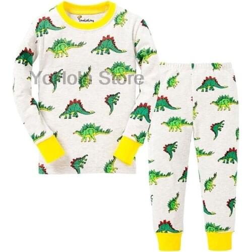 Kids Pijamas for Baby Boys Girls Cartoon Pijamas Sets Cute Dinosaur Sleepwear Autumn Cotton Nightwear Pijama for Children