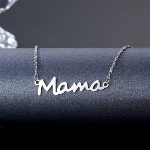 Yungqi Personality Mothers Day Mama Letter Pendant Necklace For Women Mom Nameplate Charm Clavicle Chain Choker Jewelry Gift