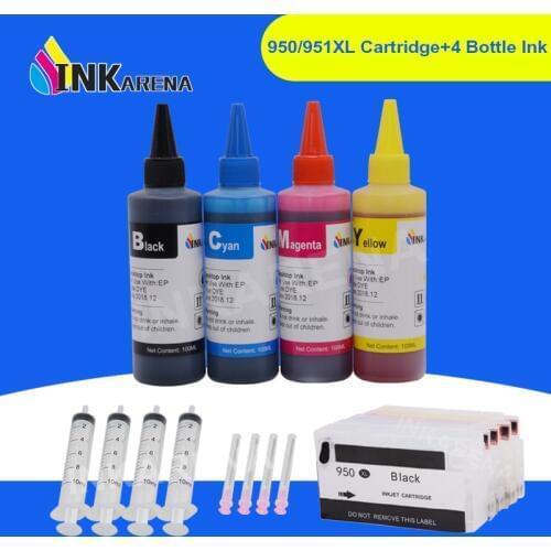 INKARENA 950 951 XL Printer Ink Cartridge + 400ml Bottle Ink For HP 950XL Officejet Pro 251dw 276dw 8100 8600 8610 8620 Printers