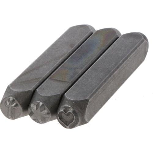3Pcs Star Moon Cross Metal Punch Stamping Tool Hard Carbon Steel Tools to Stamp Jewelry Leather Wood Jewelry Making Tool