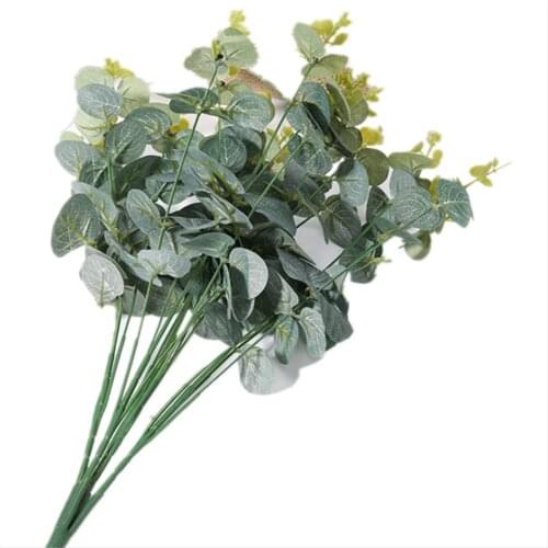 1 Bunch of 5 Branch Artificial Eucalyptus Money Leaf Wedding DIY Home Hotel Restaurant Living Room Office Christmas Decoration