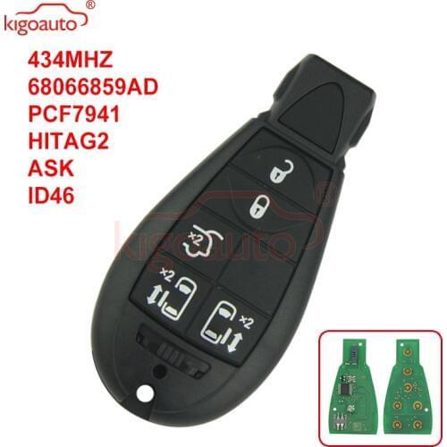 Kigoauto #9 05026197AD Caliber,Journey,Grand Cherokee,Voyager Fobik key 5 button 434Mhz for Chrysler European model No panic
