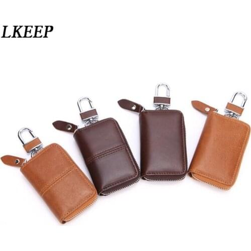 Classic PU Leather Key Wallet Men & Women Car Key Bag Multi Function Portable Key Case Fashion Ladies Housekeeper Key Holders