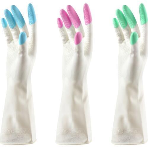 Long Sleeve latex Kitchen Wash Dishes Dishwashing Gloves House Cleaning