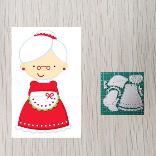 Christmas Grandmother Metal Cutting Dies Lady Embossing Cutting Dies DIY Scrapbook Decorations Craft Mother Day