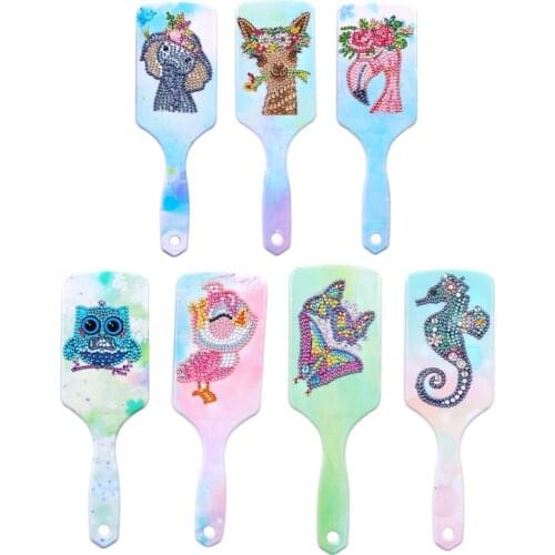 Mosaic Rhinestone Animal Pattern Air Cushion Comb Resin Diamond Painting Kit DIY 5D Hair Brushes Gift Home Diamond Painting Comb