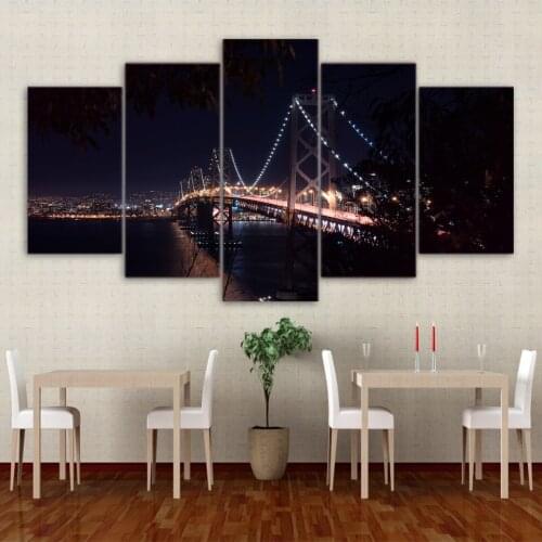 Room Decoration Set Canvas Painting 5 Pieces Landscape Wall Art Black White Posters for Home Design Frameless Picture Room Decor