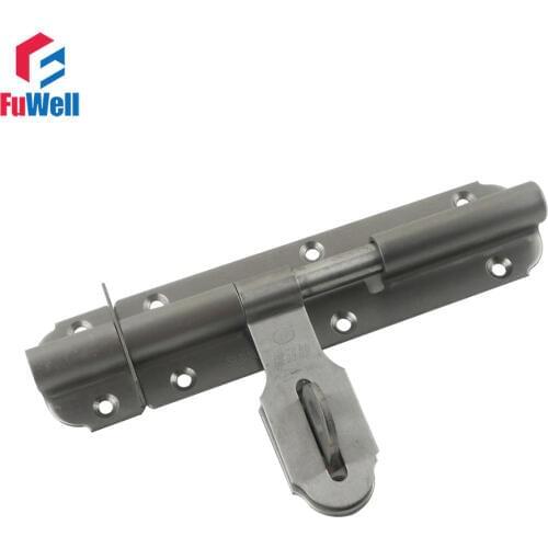 Stainless Steel 6" Door Bolt Latch 150mm Length Gate Lock Silver Tone Barrel Bolt Latch Lock