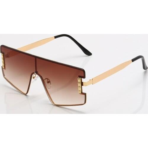 2021 New Fashion Metal Sunglasses Women Men Brand Design Goggle Sun Glasses Big Frame Shield Visor Men Windproof Glasses UV400