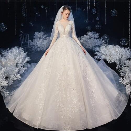 The Main Wedding Dress The New Style The Bride The French Temperament The Tail The Long-sleeved Super Fairy Dream Forest