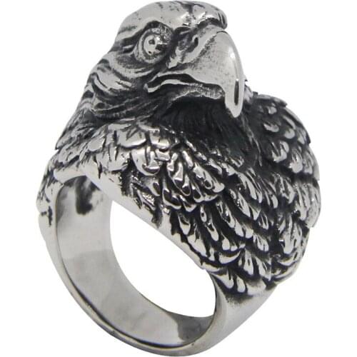 Support Dropship Newest Flying Eagle Cool Ring 316L Stainless Steel Jewelry Size 7-13 Men Eagle Ring