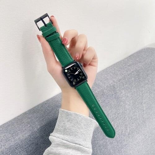 100% genuine leather Loop for Apple Watch Band 38mm 42mm series 1 2 3 4 5 6 se Bracelet for iwatch 40mm 44mm Strap