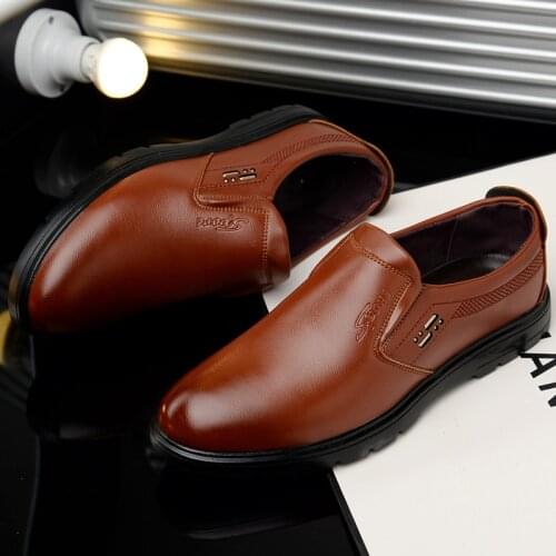 Luxury PU Leather Fashion Men Business Dress Loafers Pointy Black Shoes Oxford Breathable Formal Wedding Shoes