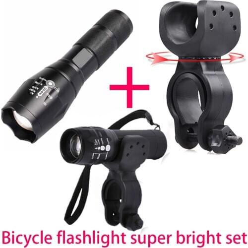 Bike mountain bike flashlight telescopic zoom flashlight L2 flashlight aluminum alloy 1200 lumen super brightness