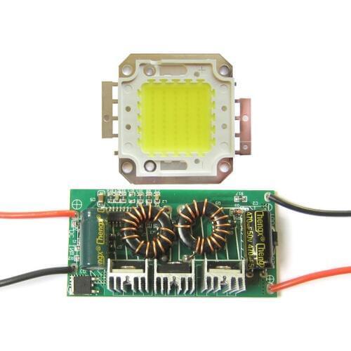 High Power 50W White 6500K Warm White 3500K SMD LED Light Bulb Lamp Parts + Output DC 27~38V LED Driver