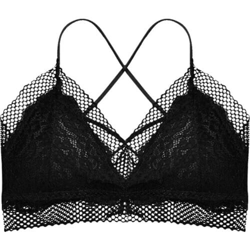 Hot Sale Women Triangular Cup Bra Sexy Lace Base Bra Removable Padded Beauty Back Bra Ladies No Steel Bra New