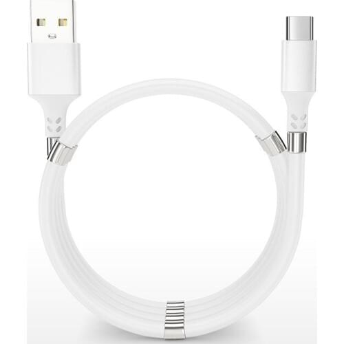 0.9m TPE Magnetic Absorption Cable 3A Fast Charging Micro USB C Data Cable For Huawei Mate 40 Pro Samsung Xiaomi White Black New