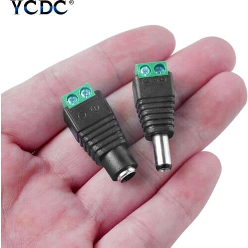 1/2/5/10 Pairs DC Power Plug 5.5x2.1mm Female Male Connectors 5~24V Jack Plug Adapter Socket For LED Strip Light DVR Video