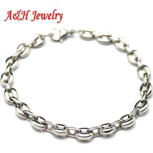 10pcs New Arrival High Quality 316L Stainless Steel 5mm Wide Chain Bracelets For Men and Women