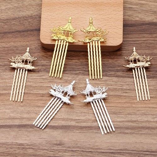 10 Pieces/Lot 37*77mm 5 Teeth Hair Comb Antiquity Inserted Comb Headwear Diy Hair Accessories For Women