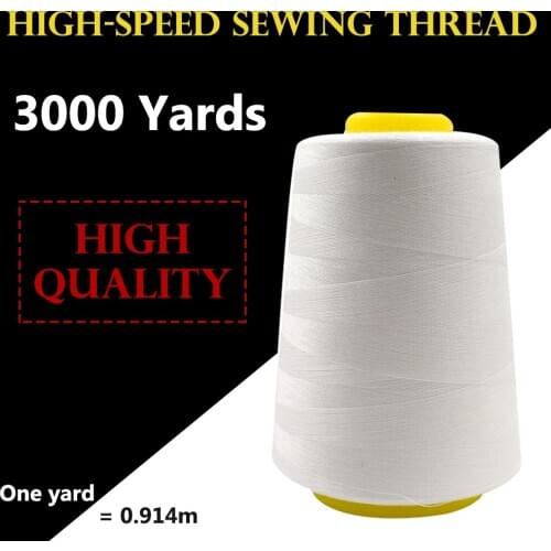 3000 Yards 6000 Yards Strong and Durable Sewing Threads Sewing Polyester Thread Cones String Clothes DIY Supplies Black White
