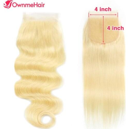 4x4 Lace Closure 613 Closure Human Hair Closure Brazilian Hair Straight or Body Wave HD Lace Closure Remy Hair Extension