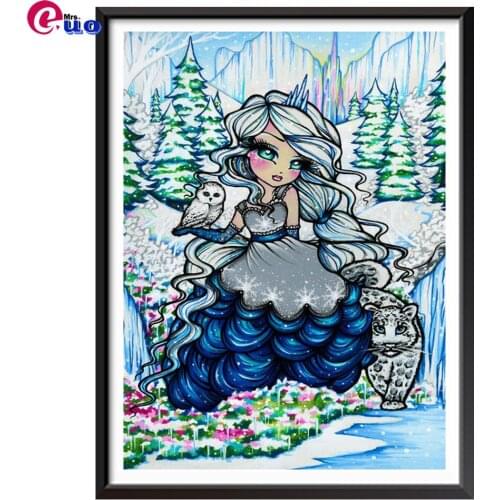 5D Diy Diamond Painting cross stitch Cartoon Full Resin Pasted diamond Embroidery Ice girl square drill Needleworks Paintings