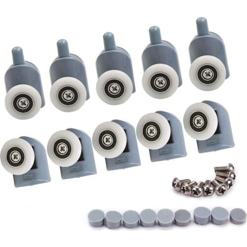 8pcs/10pcs/set Shower Door Rollers Single Shower Rooms Wheels/Runners/Pulleys/Guides Home Bathroom DIY Replacement Parts D18-D27